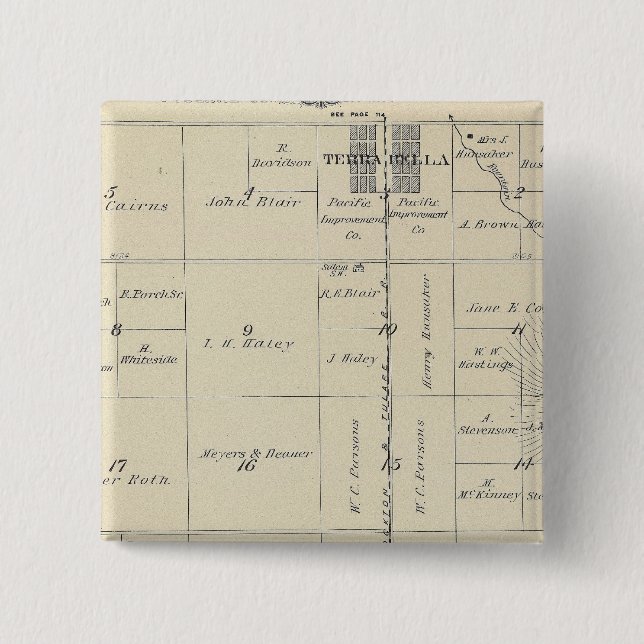 T23S R27E Tulare County Section Map 2 Inch Square Button (Front)