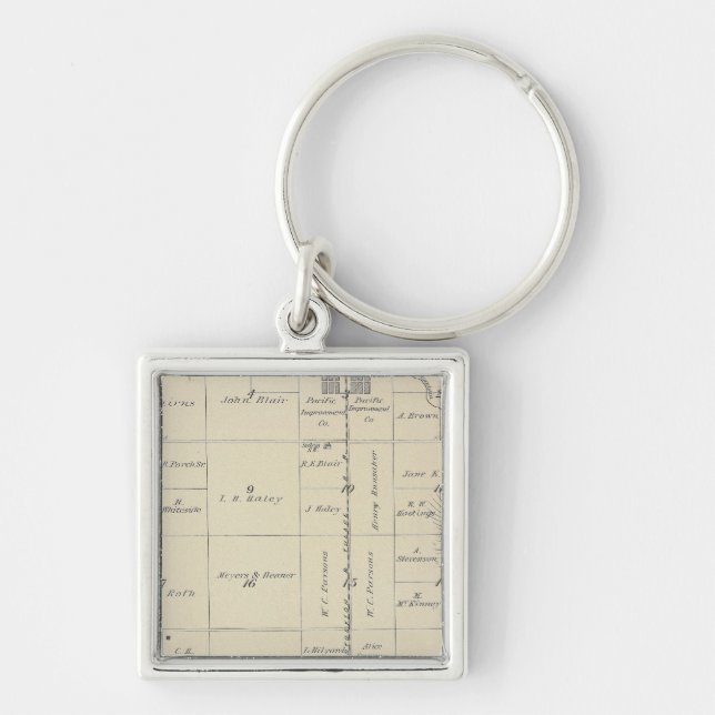 T23S R27E Tulare County Section Map Keychain (Front)