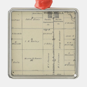 T23S R27E Tulare County Section Map Metal Ornament