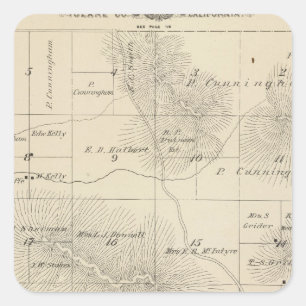T23S R28E Tulare County Section Map Square Sticker