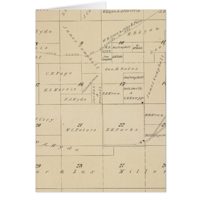 T24S R22E Tulare County Section Map (Front)
