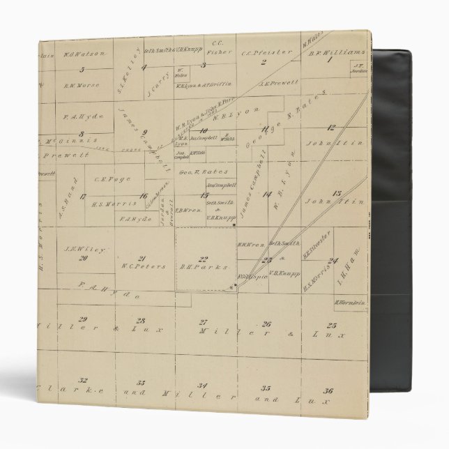 T24S R22E Tulare County Section Map Binder (Front/Inside)