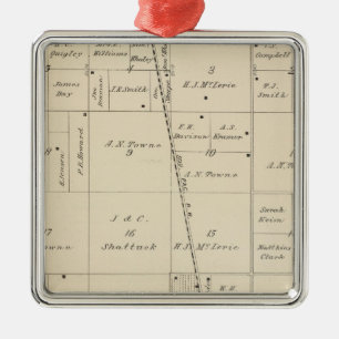 T24S R25E Tulare County Section Map Metal Ornament