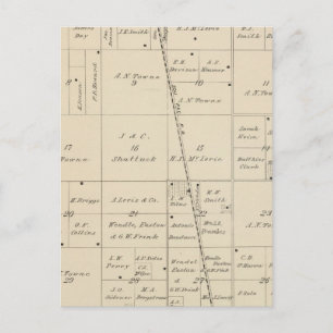 T24S R25E Tulare County Section Map Postcard