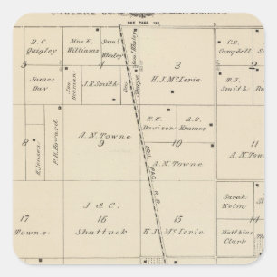 T24S R25E Tulare County Section Map Square Sticker