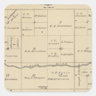 T24S R26E Tulare County Section Map Square Sticker