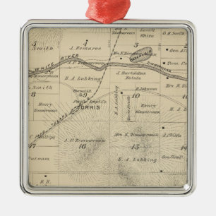 T24S R27E Tulare County Section Map Metal Ornament