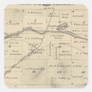 T24S R27E Tulare County Section Map Square Sticker