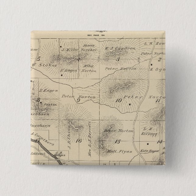 T24S R28E Tulare County Section Map 2 Inch Square Button (Front)