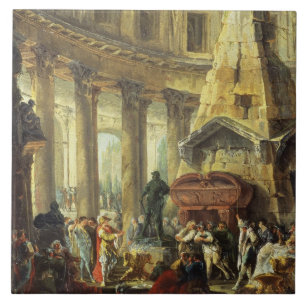 T28516 Alexander the Great visiting the Tomb of Ac Tile