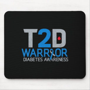 T2d Warrior Diabetes Awareness Type 2 Diabetic Fig Mouse Pad