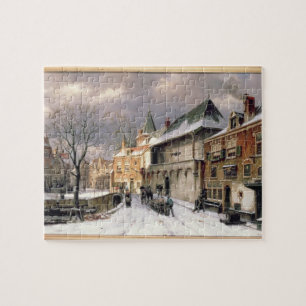 T31117 A View of a Dutch Town in Winter Jigsaw Puzzle