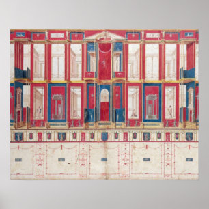 T31456 Study of a Roman Fresco, 1775 (w/c, gouache Poster