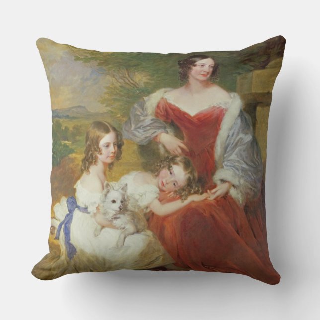 T32011 Portrait of Mrs Sarah Frances Cooper and he Throw Pillow (Front)