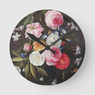 T32512 Still Life of Flowers in a Vase, 1661 (see Round Clock
