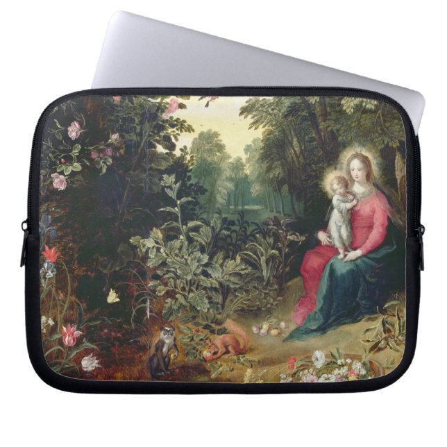 T32789 The Madonna and Child in a Landscape (panel Laptop Sleeve (Front)