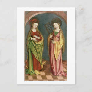 T32982 St. Margaret of Antioch and St. Faith, c.15 Postcard
