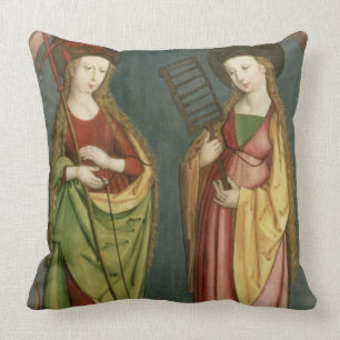T32982 St. Margaret of Antioch and St. Faith, c.15 Throw Pillow