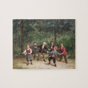 T33268 Blind Man's Buff 91316me; children; playing Jigsaw Puzzle