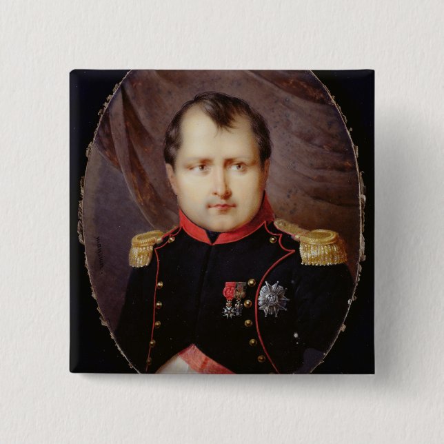 T34002 Portrait Miniature of Napoleon I (1769-1821 2 Inch Square Button (Front)