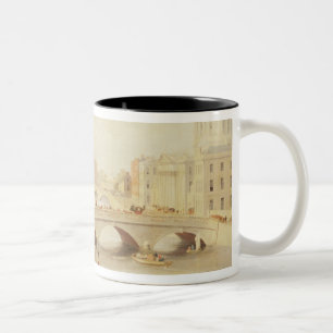 T34018 The River Liffey and the Law Courts, Dublin Two-Tone Coffee Mug