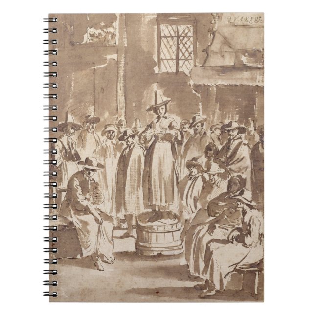 T34029 A Quaker Prayer Meeting (pen & ink on paper Notebook (Front)