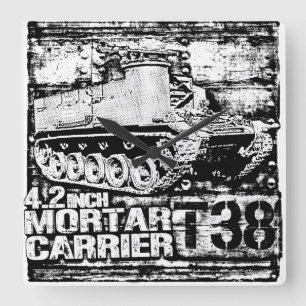 T38 4.2 inch Mortar Carrier Square Wall Clock