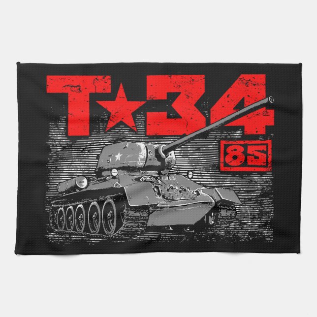 T-34-85 Soviet medium tank Kitchen Towel (Horizontal)