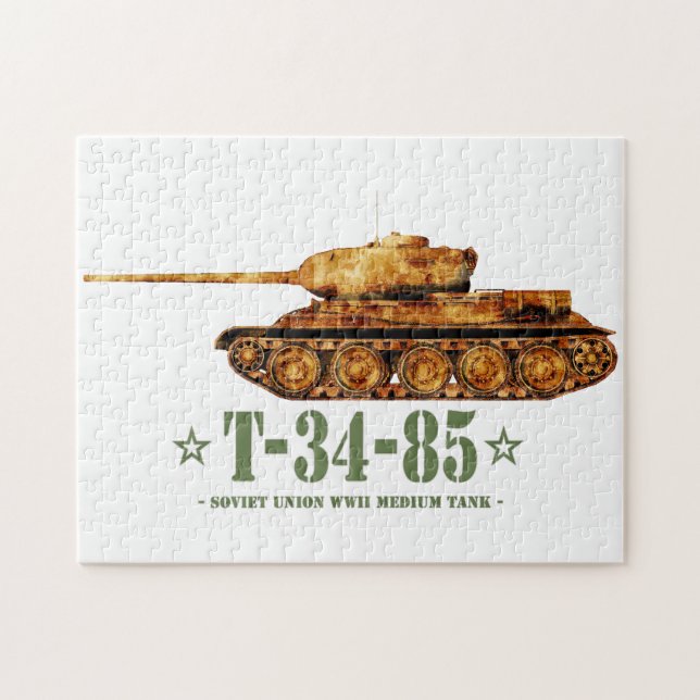 T-34-85 World War Two Soviet Medium Tank WWII Jigsaw Puzzle (Horizontal)