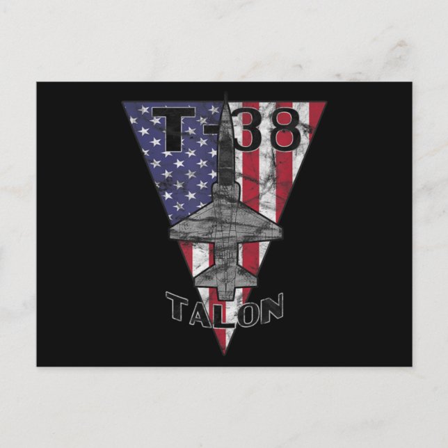 T-38 Talon Military Jet Trainer Airplane Patriotic Postcard (Front)
