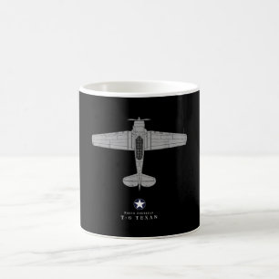 T-6 Texan Tech Drawing WWII Airplane Trainer Coffee Mug