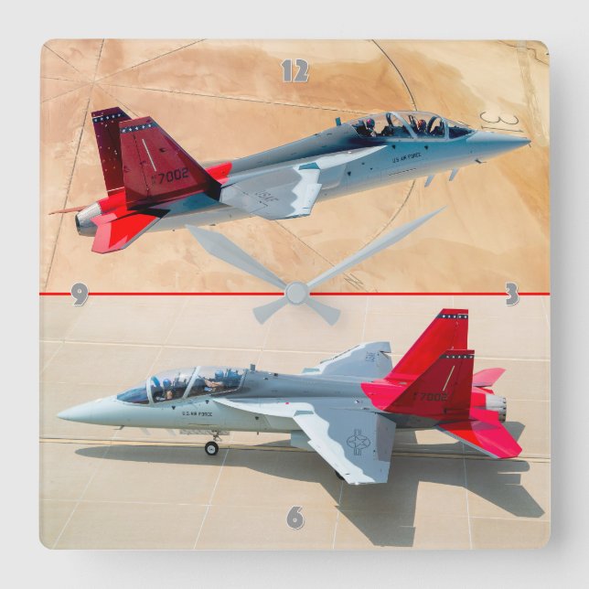 T-7A RED HAWK SQUARE WALL CLOCK (Front)