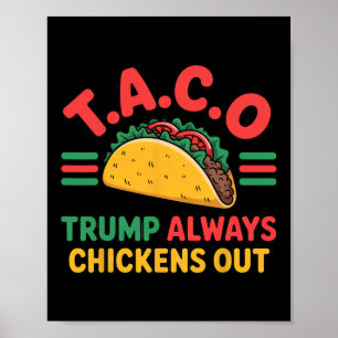 T.a.c.o Trump Always Chickens Out Funny Taco  Poster