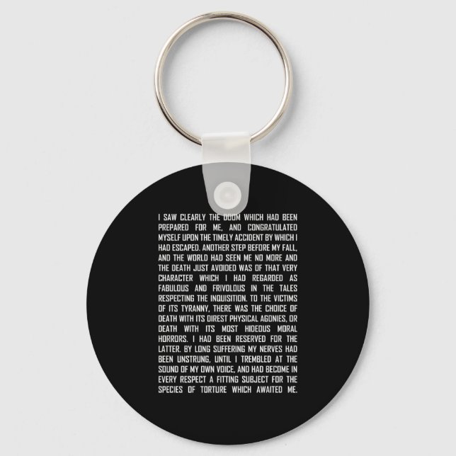 T And The Pendulum Edgar Allan E Etry Excerpt Prem Keychain (Front)