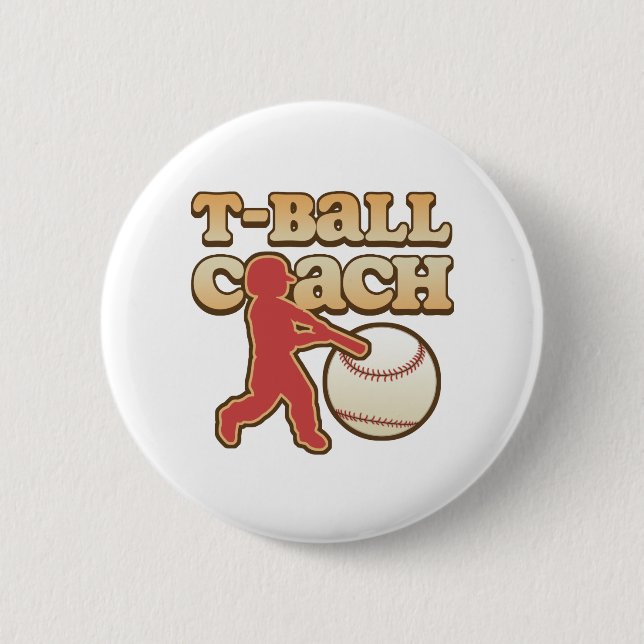 T-Ball Coach 2 Inch Round Button (Front)