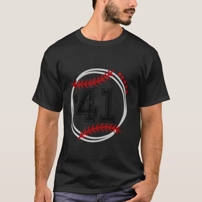 T-ball Jersey Number # 41, Trendy T Ball, T-ball B T-Shirt (Front)