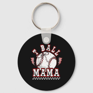 T-ball Mama Game Day Baseball Mom Softball Player Keychain