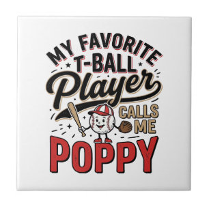 T-Ball Poppy Vintage Engraving Shirt Design_1 Tile