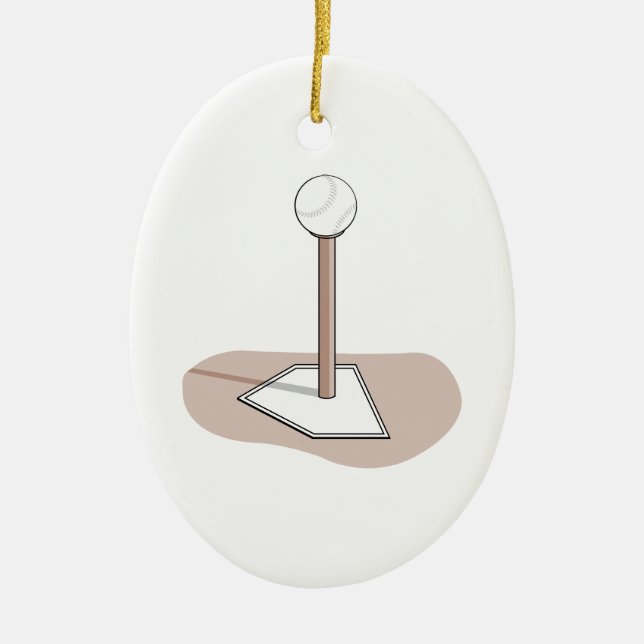 t-ball vector graphic ceramic ornament (Front)