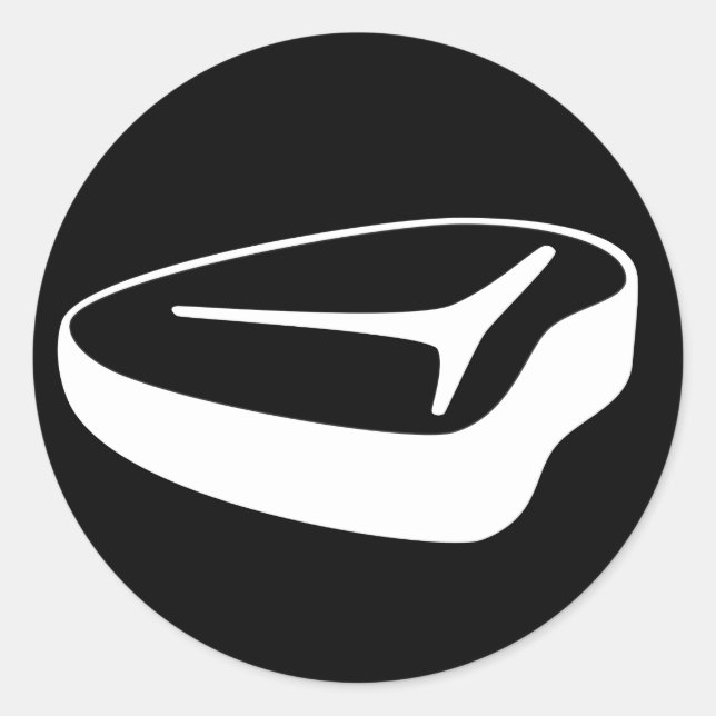 T-Bone Steak autocollant rond (petit) (Devant)