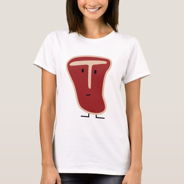 T-bone steak meat protein grilled beef fat bone T-Shirt (Front)