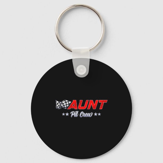 T Crew Aunt Race Car Family Matching Racing Birthd Keychain (Front)