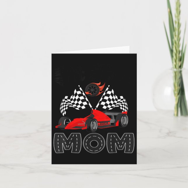 T Crew Mom Racing Car Birthday Boy Family Matching Card (Front)