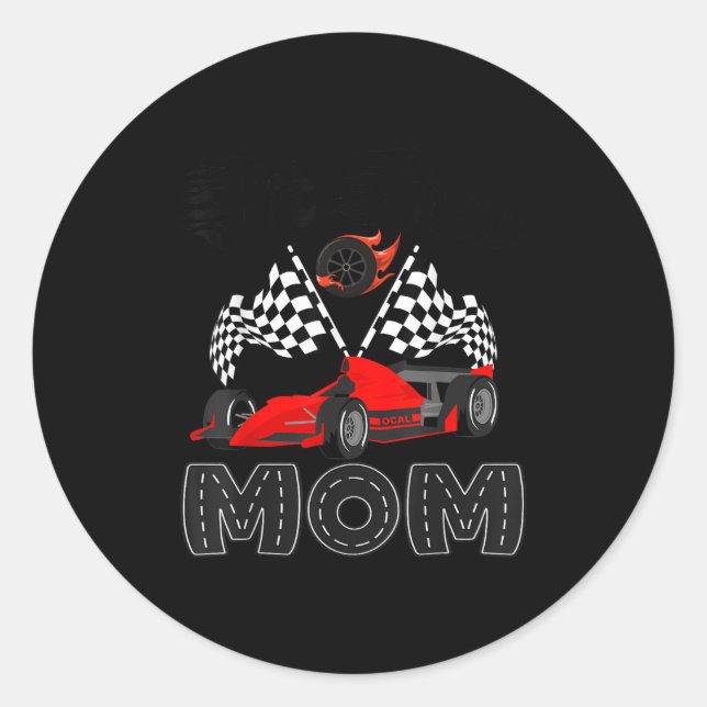 T Crew Mom Racing Car Birthday Boy Family Matching Classic Round Sticker (Front)