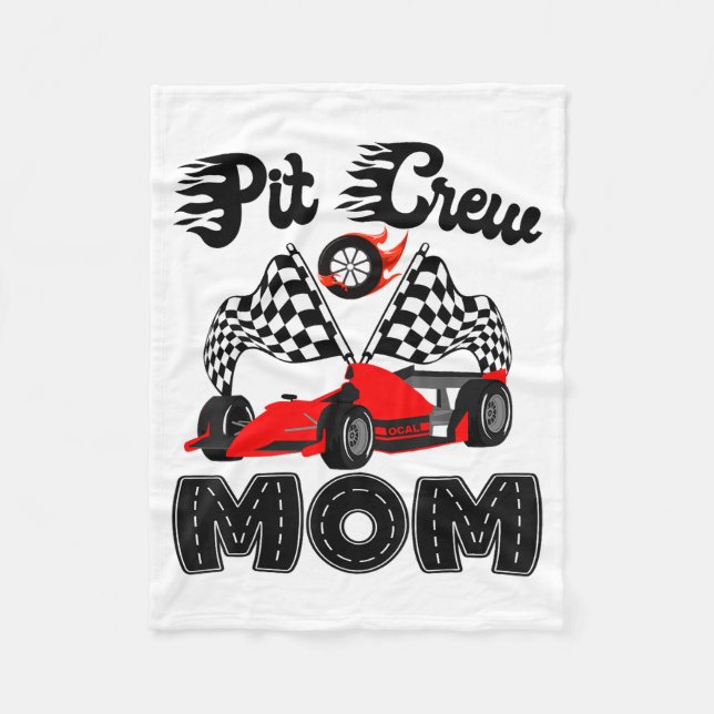 T Crew Mom Racing Car Birthday Boy Family Matching Fleece Blanket (Front)
