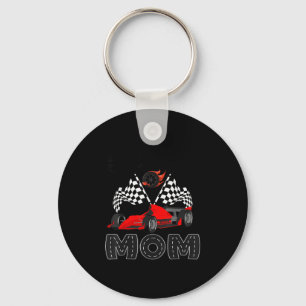 T Crew Mom Racing Car Birthday Boy Family Matching Keychain