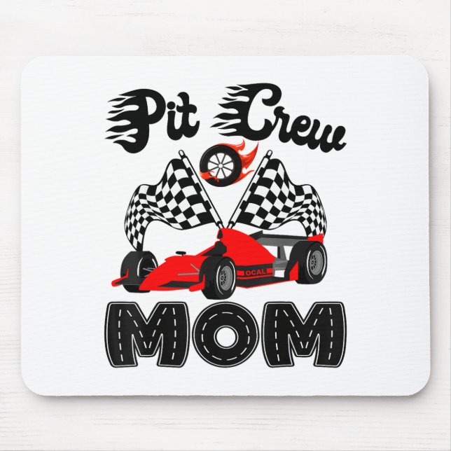 T Crew Mom Racing Car Birthday Boy Family Matching Mouse Pad (Front)