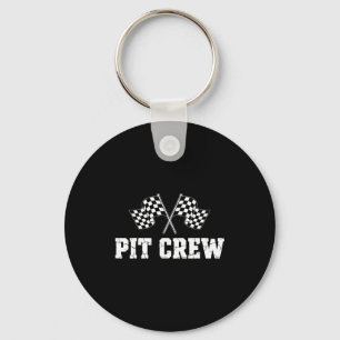 T Crew Race Car Birthday Party Family Matching Car Keychain