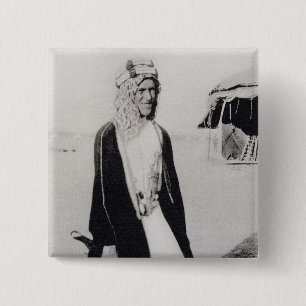 T. E. Lawrence in Arab Dress (b/w photo) 2 Inch Square Button