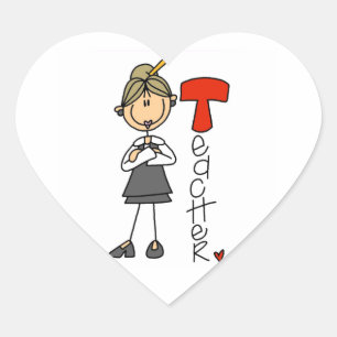 T is for Teacher Heart Sticker